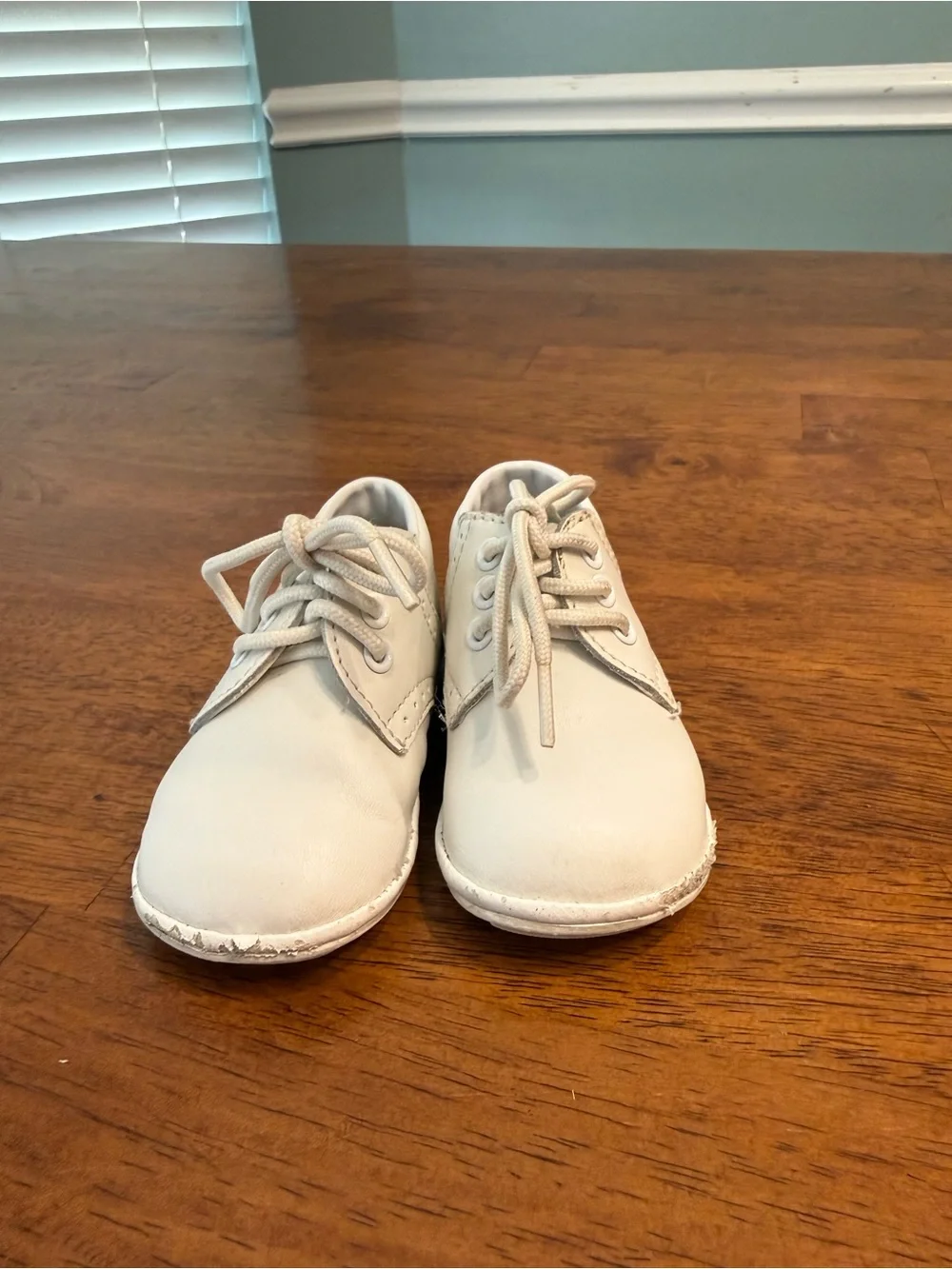 L'Amour Angel James White Leather High Top Lace Up Oxford Baby Walking Shoes 2
